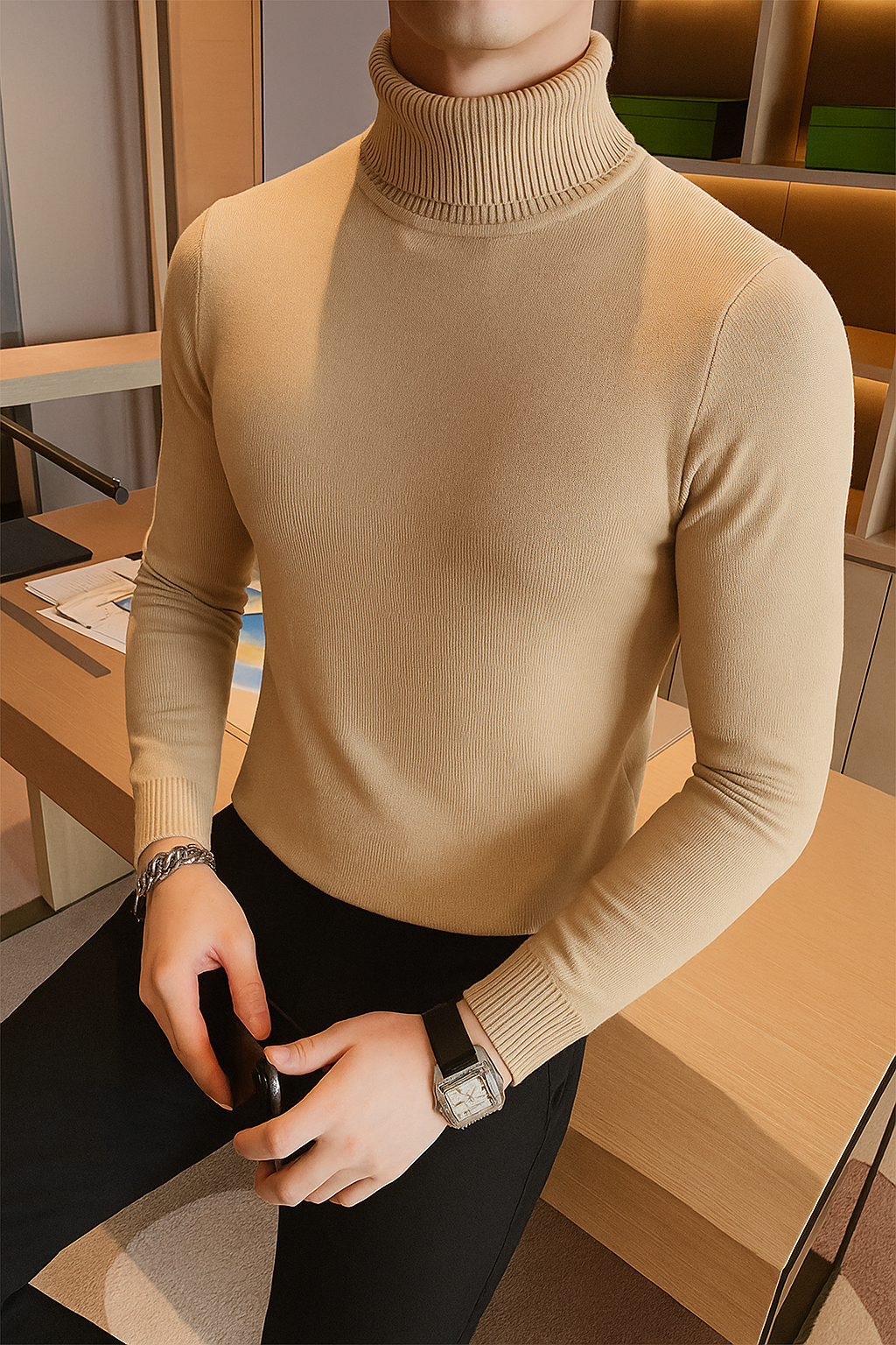 Pull à col roulé pour homme