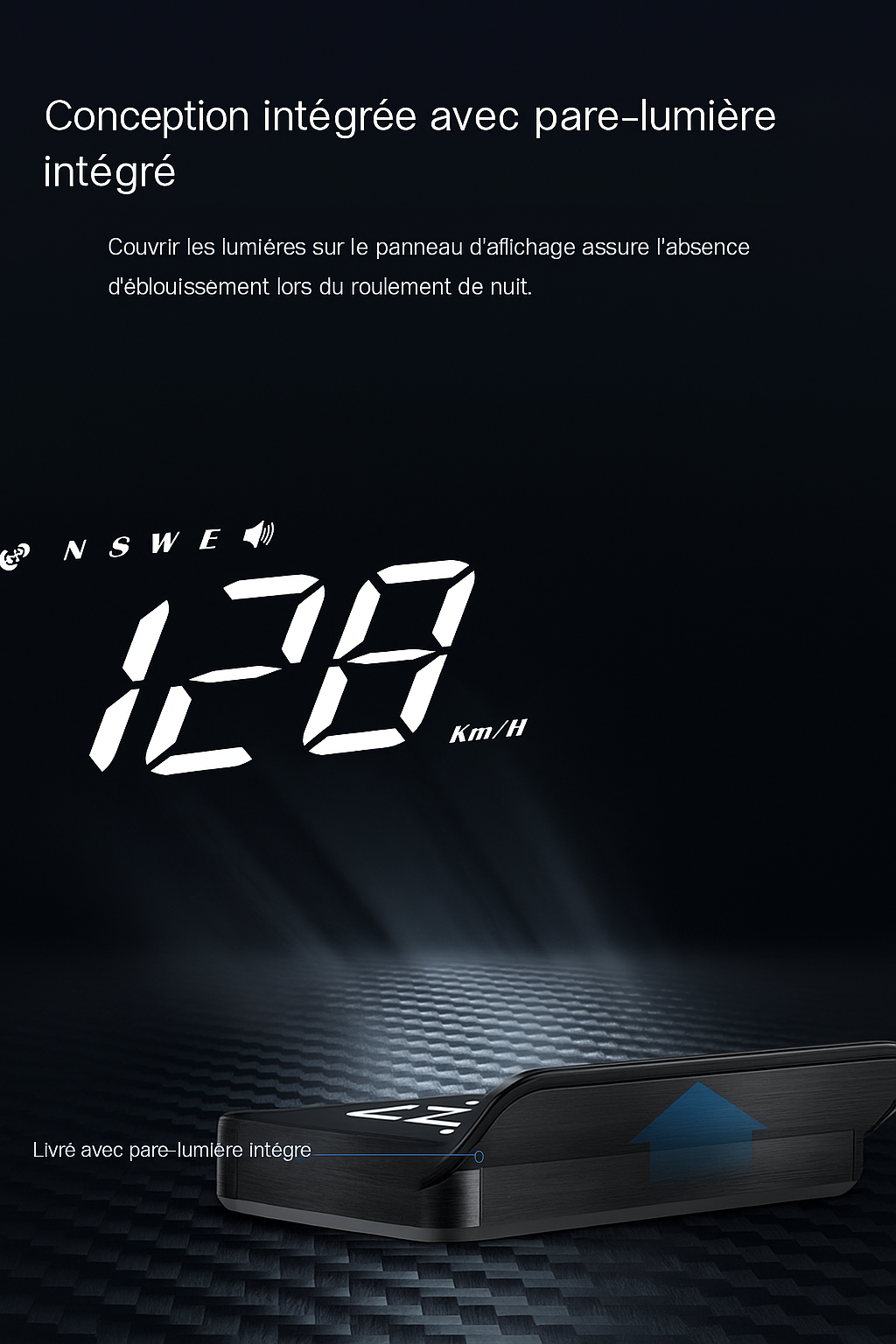 Affichage tête haute Carro hud GPS