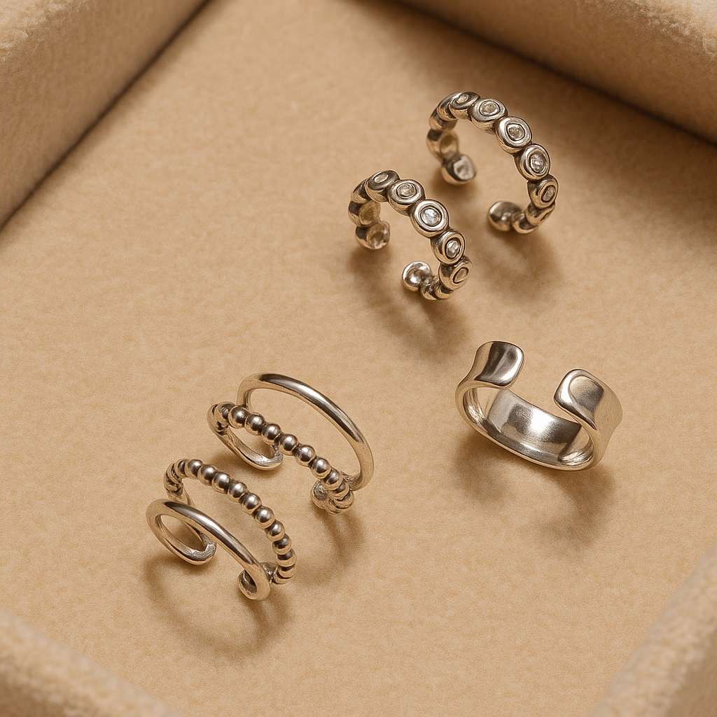 Paire de boucles d'oreilles en argent