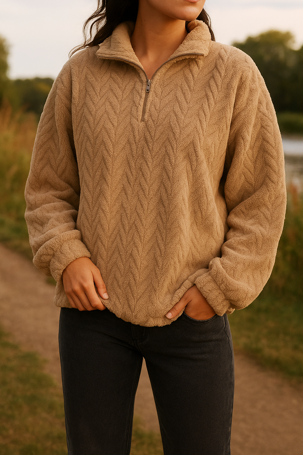 Sweat-shirt à capuche avec fermeture éclair