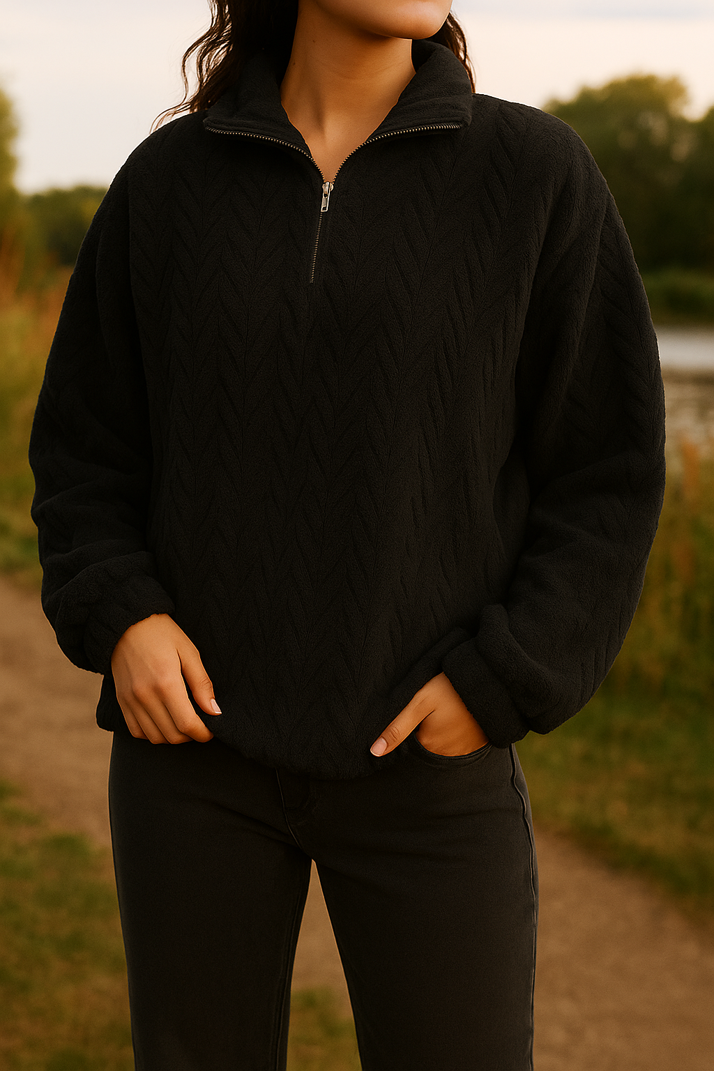 Sweat-shirt à capuche avec fermeture éclair