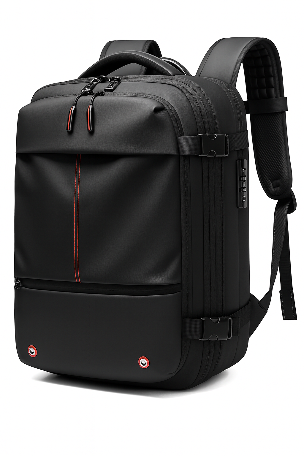 Sac à dos de voyage avec mot de passe + compression sous vide.