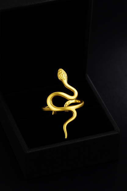 Boucles d'oreilles serpent plaquées or 18 carats avec cristaux spatiaux