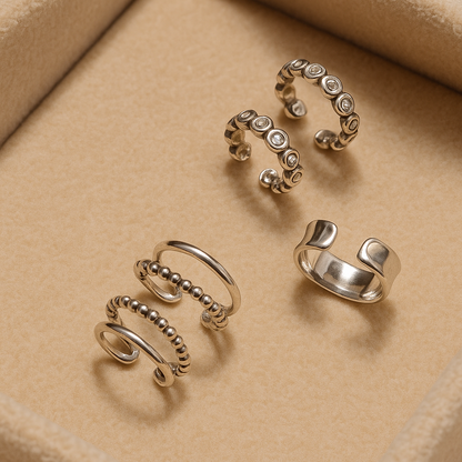 Paire de boucles d'oreilles en argent