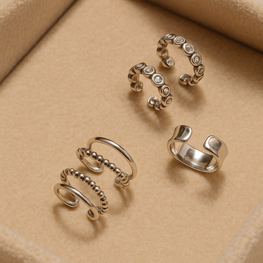 Paire de boucles d'oreilles en argent