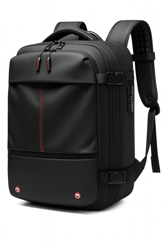 Sac à dos de voyage avec mot de passe + compression sous vide.